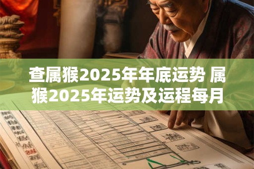 查属猴2025年年底运势 属猴2025年运势及运程每月运程