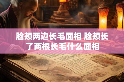 脸颊两边长毛面相 脸颊长了两根长毛什么面相