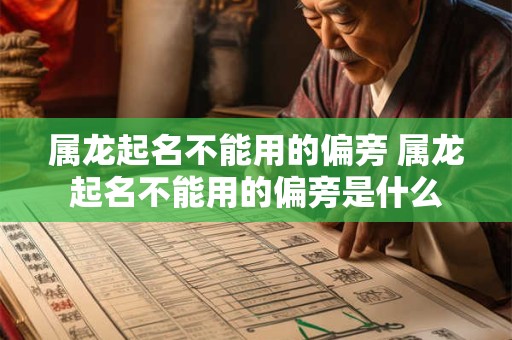 属龙起名不能用的偏旁 属龙起名不能用的偏旁是什么