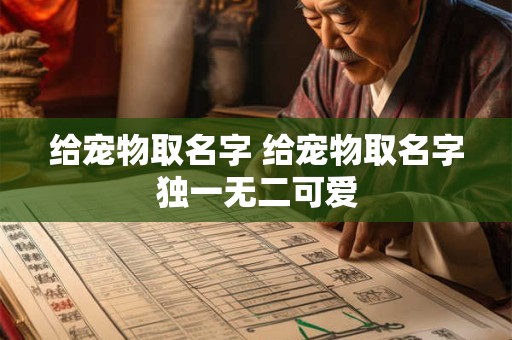 给宠物取名字 给宠物取名字独一无二可爱