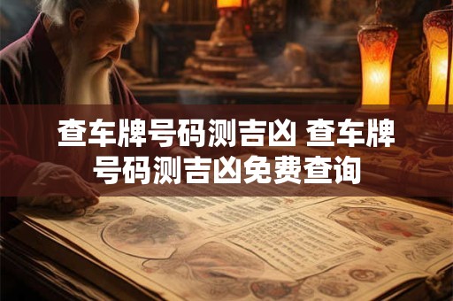 查车牌号码测吉凶 查车牌号码测吉凶免费查询