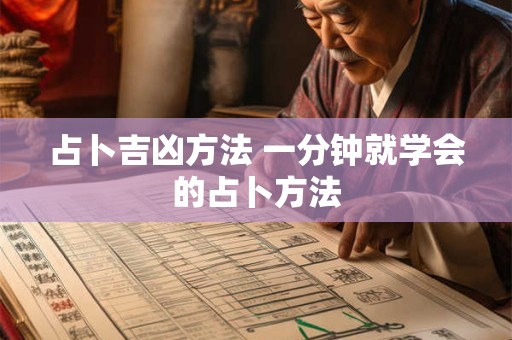 占卜吉凶方法 一分钟就学会的占卜方法