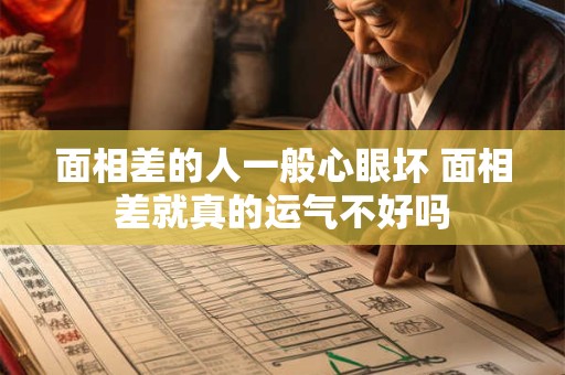 面相差的人一般心眼坏 面相差就真的运气不好吗