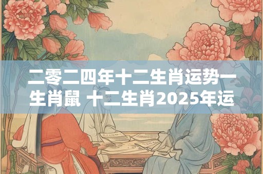 二零二四年十二生肖运势一生肖鼠 十二生肖2025年运势及运程每月生肖鼠