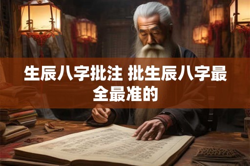 生辰八字批注 批生辰八字最全最准的