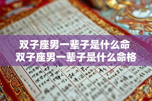 双子座男一辈子是什么命 双子座男一辈子是什么命格