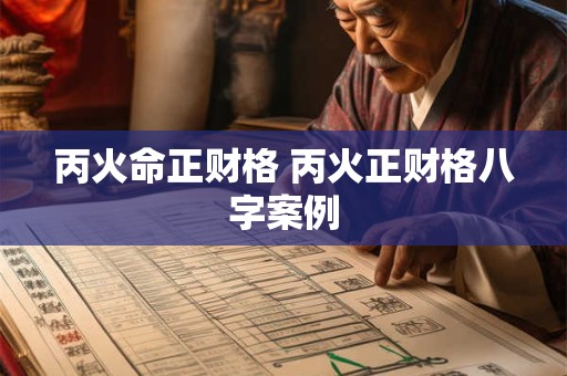 丙火命正财格 丙火正财格八字案例