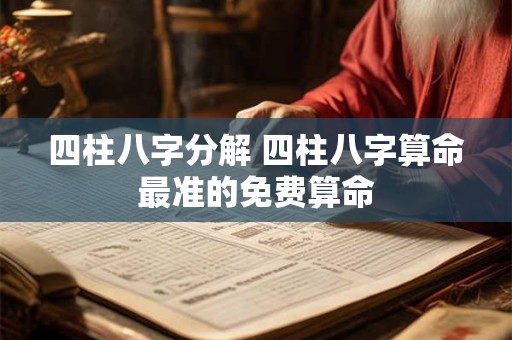 四柱八字分解 四柱八字算命最准的免费算命