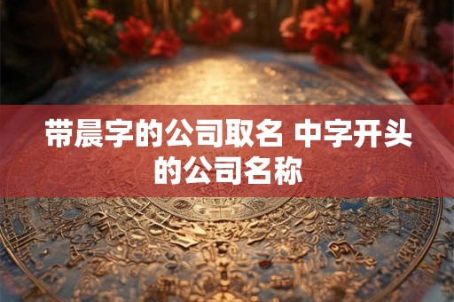 带晨字的公司取名 中字开头的公司名称