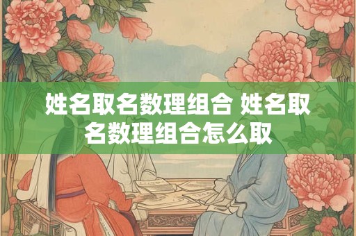 姓名取名数理组合 姓名取名数理组合怎么取