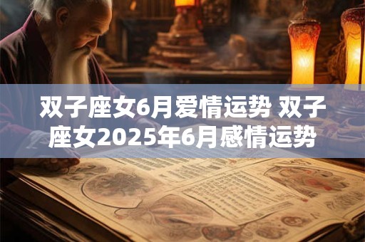 双子座女6月爱情运势 双子座女2025年6月感情运势