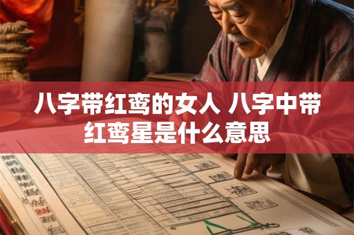 八字带红鸾的女人 八字中带红鸾星是什么意思