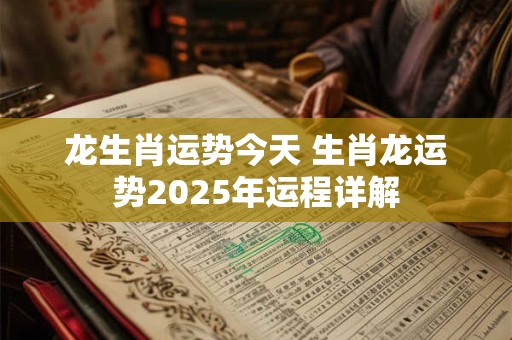 龙生肖运势今天 生肖龙运势2025年运程详解