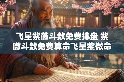 飞星紫薇斗数免费排盘 紫微斗数免费算命飞星紫微命盘吉凶解说