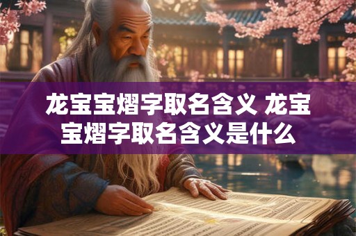 龙宝宝熠字取名含义 龙宝宝熠字取名含义是什么