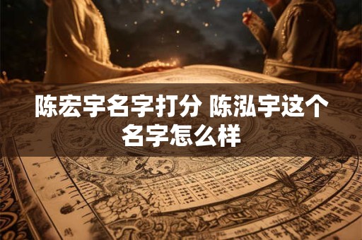 陈宏宇名字打分 陈泓宇这个名字怎么样