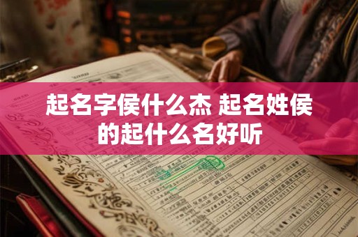 起名字侯什么杰 起名姓侯的起什么名好听