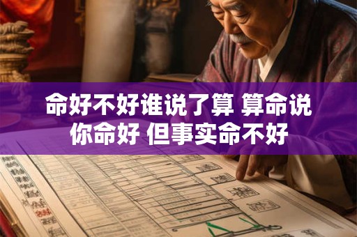 命好不好谁说了算 算命说你命好 但事实命不好