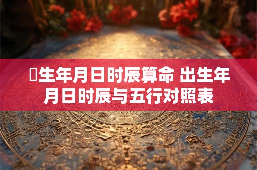岀生年月日时辰算命 出生年月日时辰与五行对照表