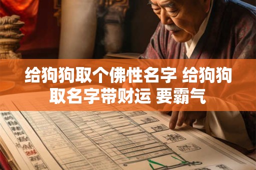 给狗狗取个佛性名字 给狗狗取名字带财运 要霸气