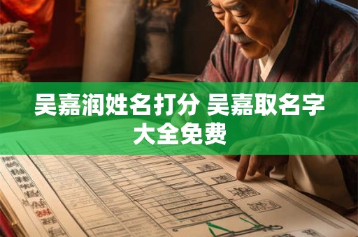 吴嘉润姓名打分 吴嘉取名字大全免费