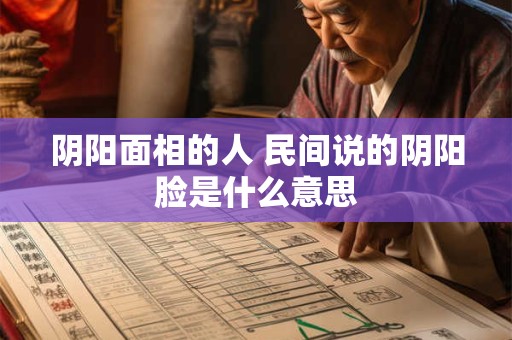阴阳面相的人 民间说的阴阳脸是什么意思