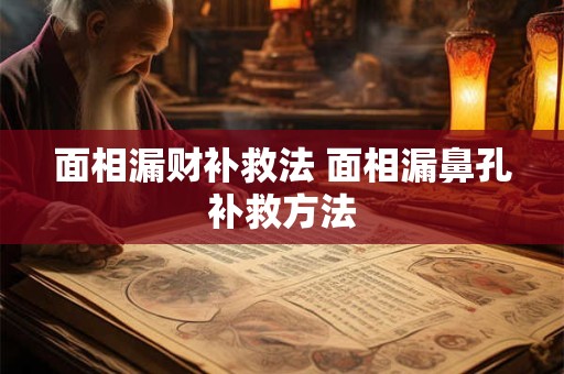 面相漏财补救法 面相漏鼻孔补救方法