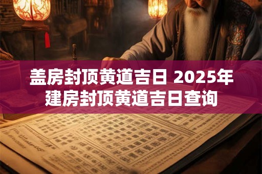 盖房封顶黄道吉日 2025年建房封顶黄道吉日查询