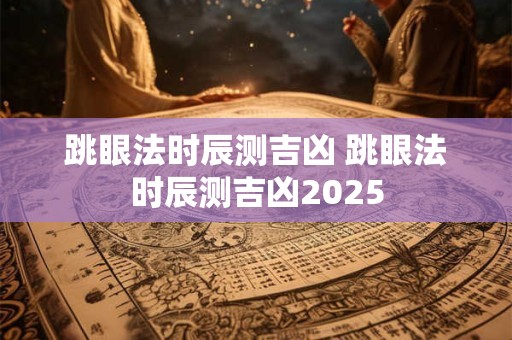 跳眼法时辰测吉凶 跳眼法时辰测吉凶2025