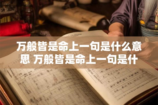 万般皆是命上一句是什么意思 万般皆是命上一句是什么意思啊