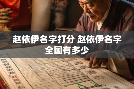 赵依伊名字打分 赵依伊名字全国有多少