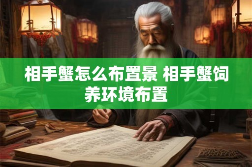 相手蟹怎么布置景 相手蟹饲养环境布置
