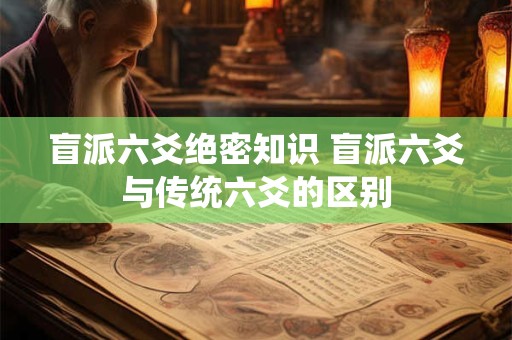 盲派六爻绝密知识 盲派六爻与传统六爻的区别