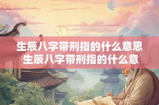 生辰八字带刑指的什么意思 生辰八字带刑指的什么意思啊