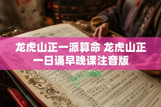 龙虎山正一派算命 龙虎山正一日诵早晚课注音版