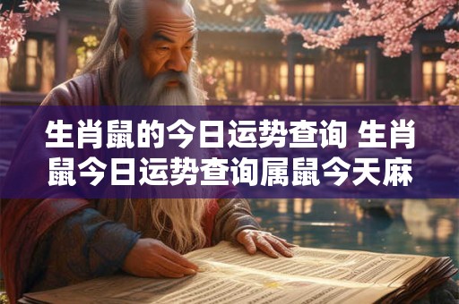生肖鼠的今日运势查询 生肖鼠今日运势查询属鼠今天麻将好不好