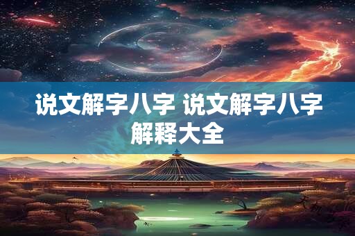 说文解字八字 说文解字八字解释大全