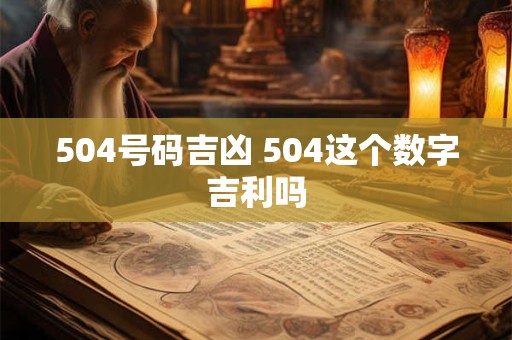 504号码吉凶 504这个数字吉利吗