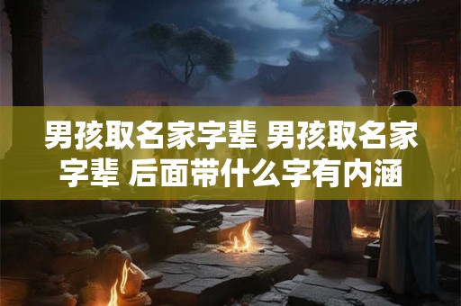 男孩取名家字辈 男孩取名家字辈 后面带什么字有内涵
