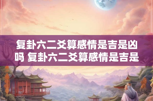 复卦六二爻算感情是吉是凶吗 复卦六二爻算感情是吉是凶吗还是凶