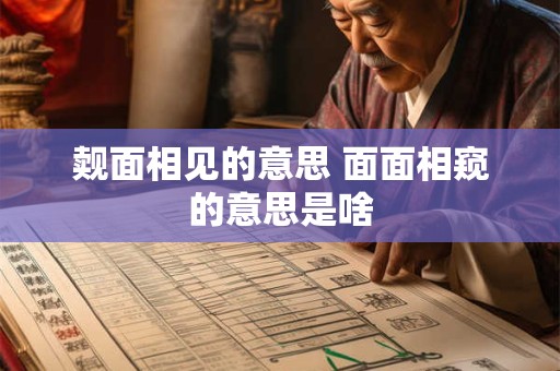 觌面相见的意思 面面相窥的意思是啥