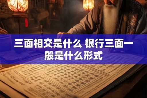 三面相交是什么 银行三面一般是什么形式