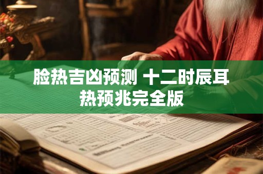 脸热吉凶预测 十二时辰耳热预兆完全版