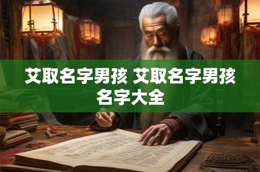 艾取名字男孩 艾取名字男孩名字大全