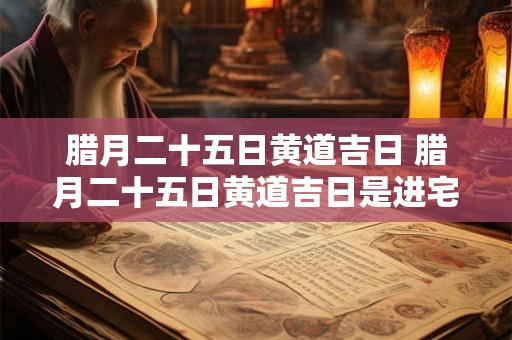 腊月二十五日黄道吉日 腊月二十五日黄道吉日是进宅的黄道吉日吗