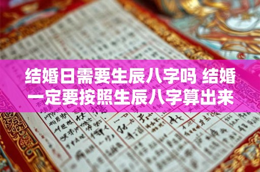 结婚日需要生辰八字吗 结婚一定要按照生辰八字算出来的日子吗