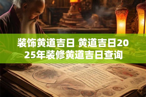 装饰黄道吉日 黄道吉日2025年装修黄道吉日查询