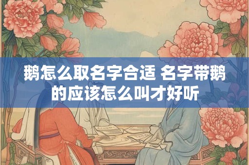 鹅怎么取名字合适 名字带鹅的应该怎么叫才好听