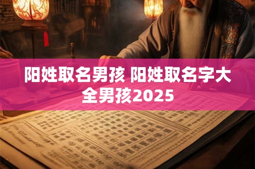 阳姓取名男孩 阳姓取名字大全男孩2025
