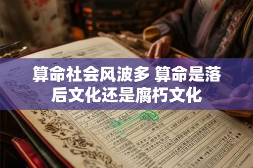 算命社会风波多 算命是落后文化还是腐朽文化